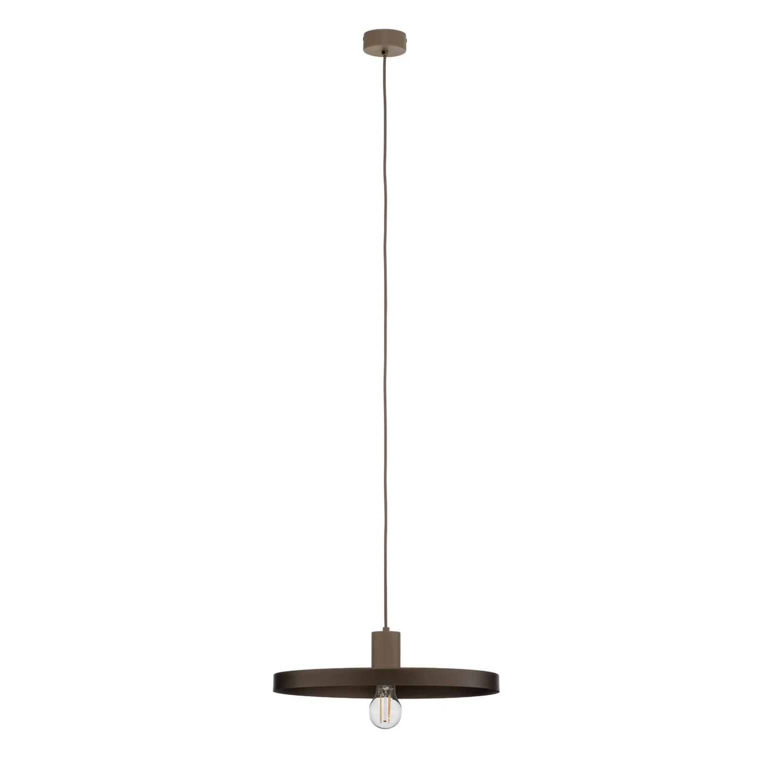 Lámpara colgante Sila, marrón/arena, metal, Ø 45 cm, E27