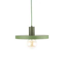 Lámpara colgante Sila, verde, metal, Ø 30 cm, E27