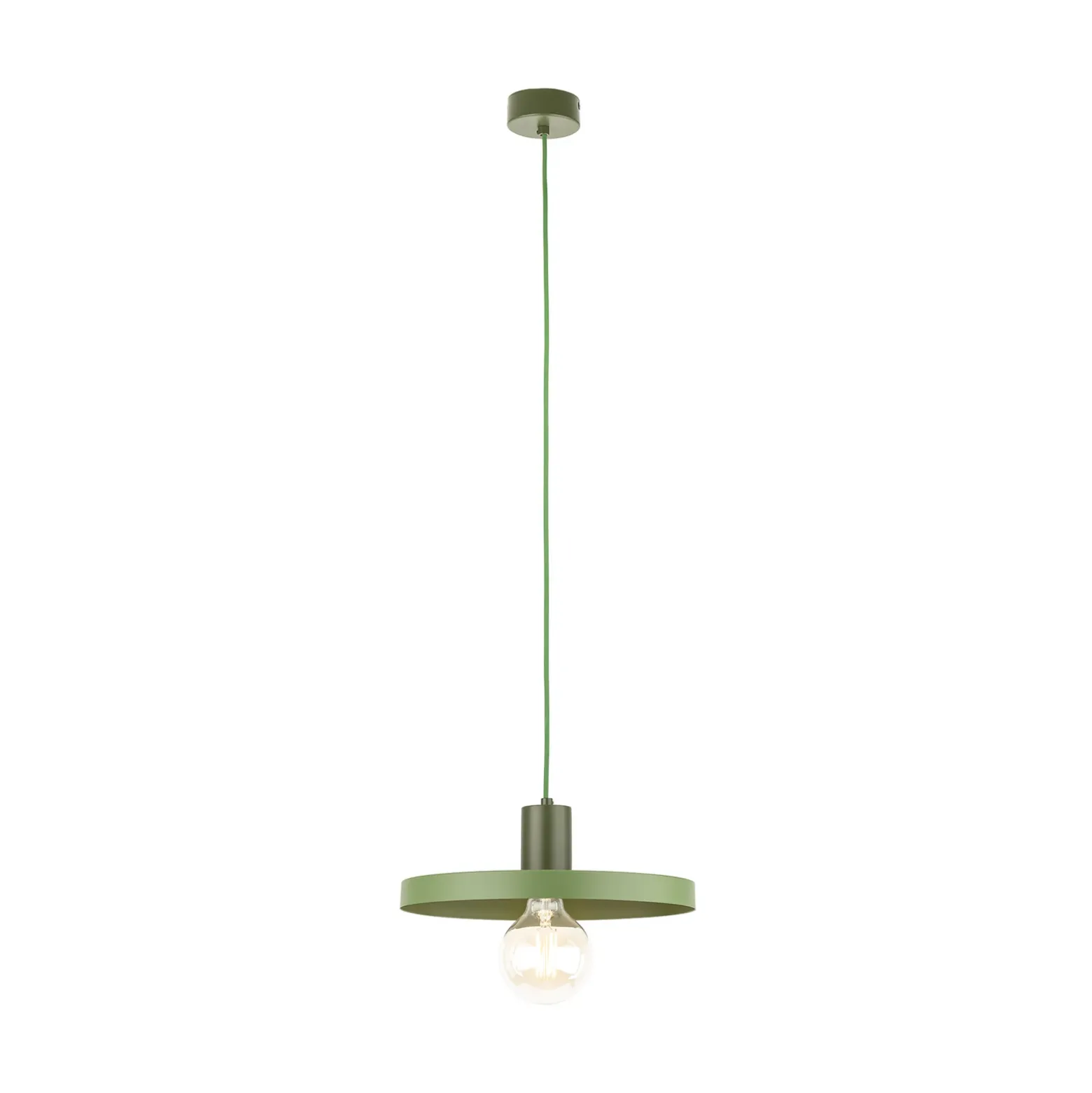 Lámpara colgante Sila, verde, metal, Ø 30 cm, E27