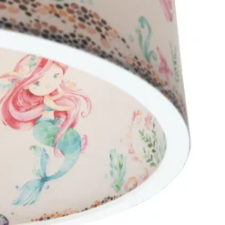Lámpara colgante 25/40 sirenas, Ø 38 cm, colorida, E27