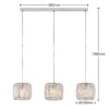 Lámpara colgante Sofia de Lindby, 107 cm, 3 luces, E14, cromo/claro