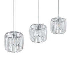 Lámpara colgante Sofia de Lindby, 107 cm, 3 luces, E14, cromo/claro