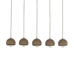Lámpara colgante Sool, beige, longitud 95 cm, 5 luces, metal, E27