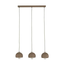 Lámpara colgante Sool, beige, longitud 65 cm, 3 luces, metal, E27