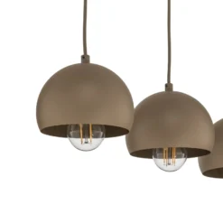 Lámpara colgante Sool, beige, longitud 95 cm, 5 luces, metal, E27