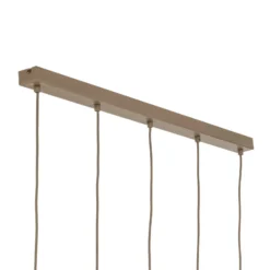 Lámpara colgante Sool, beige, longitud 95 cm, 5 luces, metal, E27