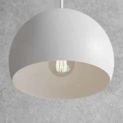Lámpara colgante Sool, blanca, Ø 15 cm, 1 luz, metal, E27