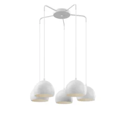 Lámpara colgante Sool, blanca, Ø 53 cm, 5 luces, metal, E27