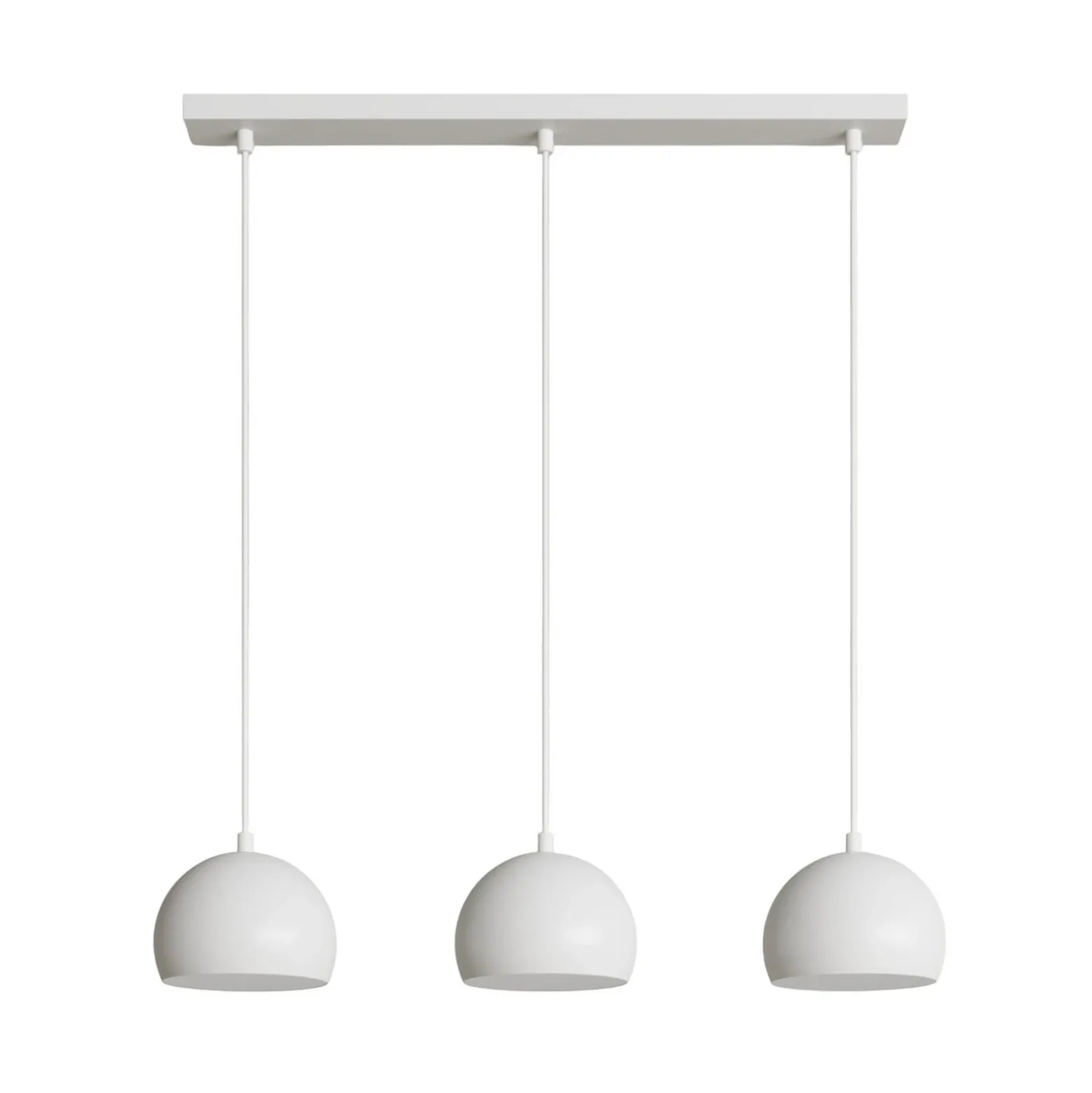 Lámpara colgante Sool, blanca, longitud 65 cm, 3 luces, metal, E27