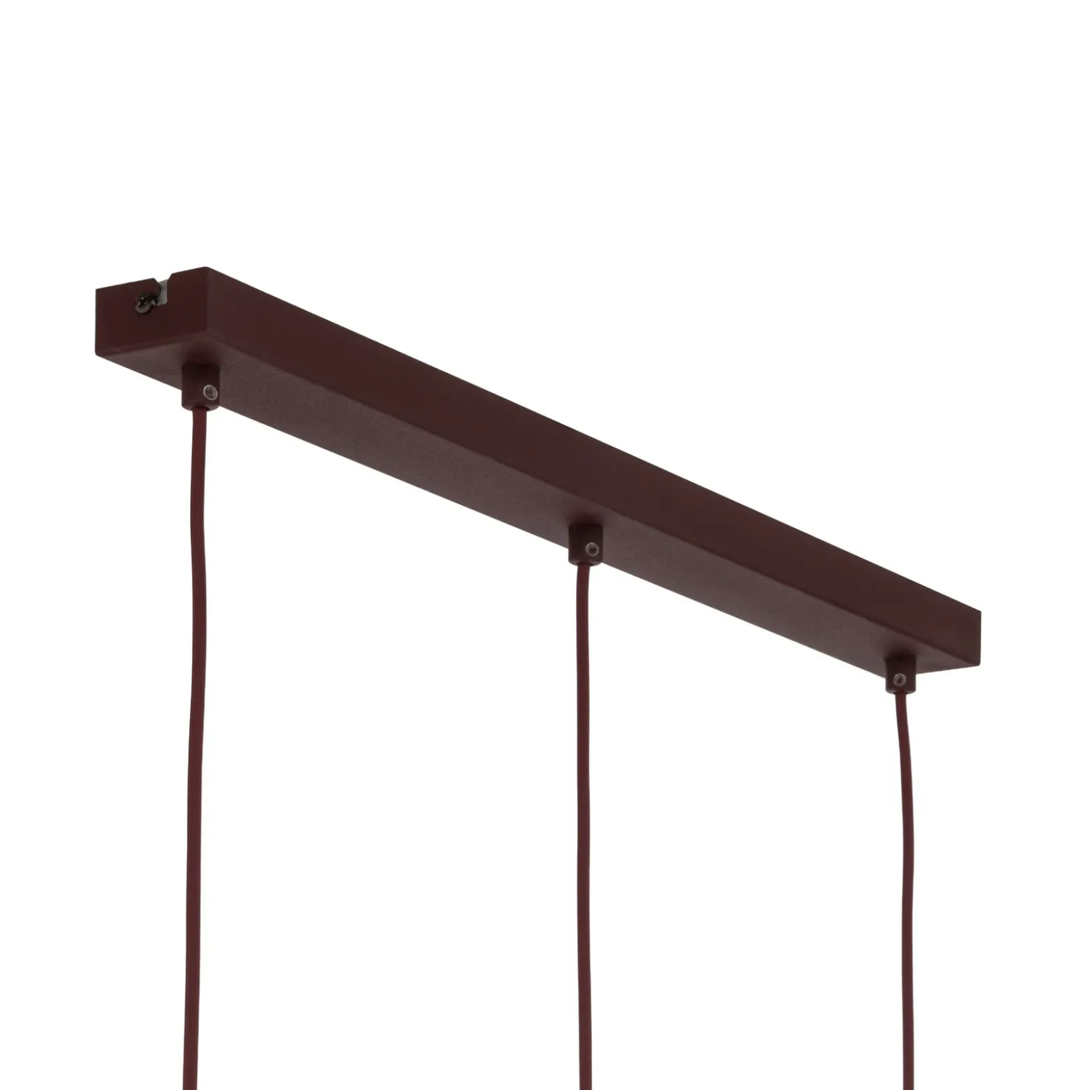Lámpara colgante Sool, rojo oscuro, longitud 65 cm, 3 luces, metal, E27
