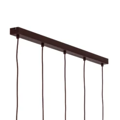 Lámpara colgante Sool, rojo oscuro, longitud 95 cm, 5 luces, metal, E27