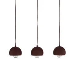 Lámpara colgante Sool, rojo oscuro, longitud 65 cm, 3 luces, metal, E27
