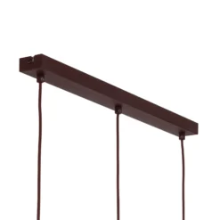 Lámpara colgante Sool, rojo oscuro, longitud 65 cm, 3 luces, metal, E27