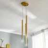 Lámpara colgante Sopel Laser, 3 luces, dorada