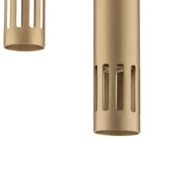 Lámpara colgante Sopel Laser, 3 luces, dorada