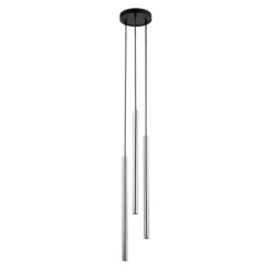 Lámpara colgante Sopel Lux, 3 luces, redonda, negro/plateado, G9