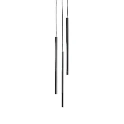 Lámpara colgante Sopel Lux, 3 luces, redonda, negro/plateado, G9