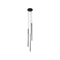 Lámpara colgante Sopel Lux, 3 luces, redonda, negro/plateado, G9