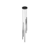 Lámpara colgante Sopel Lux, 5 luces, redonda, negro/plateado, G9