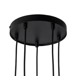 Lámpara colgante Sopel Lux, 5 luces, redonda, negro/plateado, G9