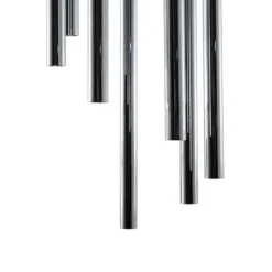 Lámpara colgante Sopel Lux, 7 luces, redonda, negro/plateado, G9