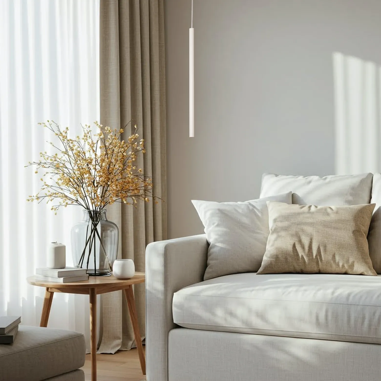 Lámpara colgante Sopel 1, taupe, 1 luz, acero, G9, Ø 5 cm