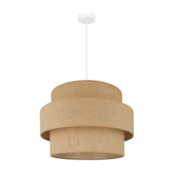 Lámpara colgante Space, yute, 1 luz, tejido, E27