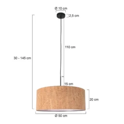 Lámpara colgante Sparkled Light, marrón, Ø 50 cm, corcho