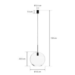 Lámpara colgante Sphere XL con pantalla de cristal