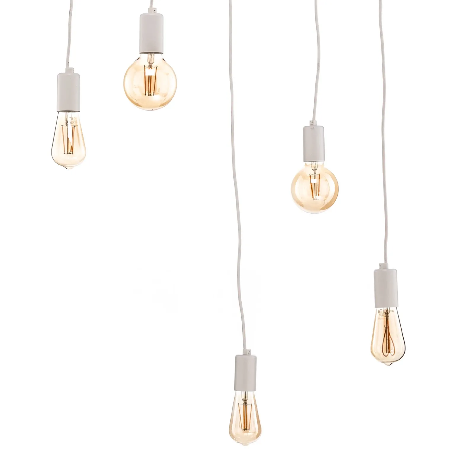 Lámpara colgante Spider en blanco, 5 luces