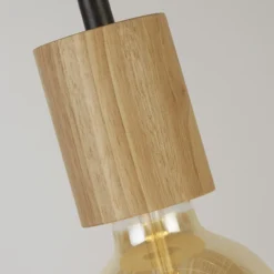 Lámpara colgante Spinny, araña, Ø 28 cm, 5 luces, madera de caucho, E27