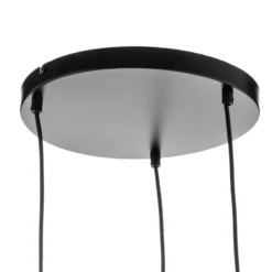 Lámpara colgante Starla, cristal grafito/ámbar/transparente, 3 luces, redonda
