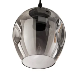 Lámpara colgante Starla, cristal grafito/ámbar/transparente, 5 luces,