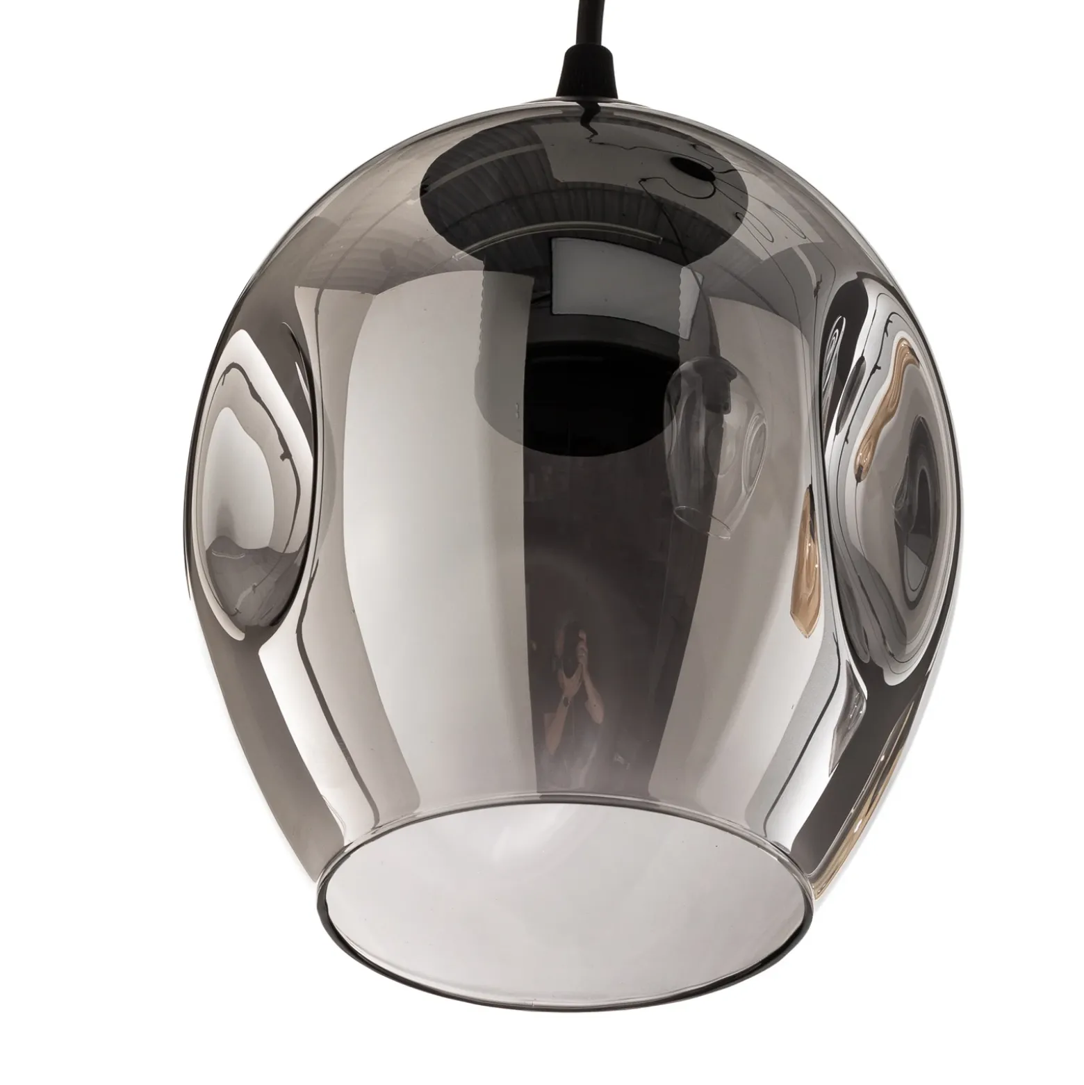 Lámpara colgante Starla, cristal grafito/ámbar/transparente, 5 luces,
