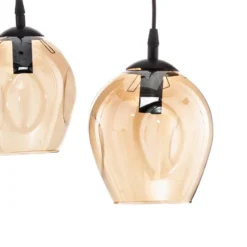 Lámpara colgante Starla, descentrada, 5 luces, ámbar