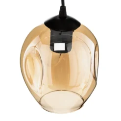 Lámpara colgante Starla 1 luz, pantalla de cristal ámbar