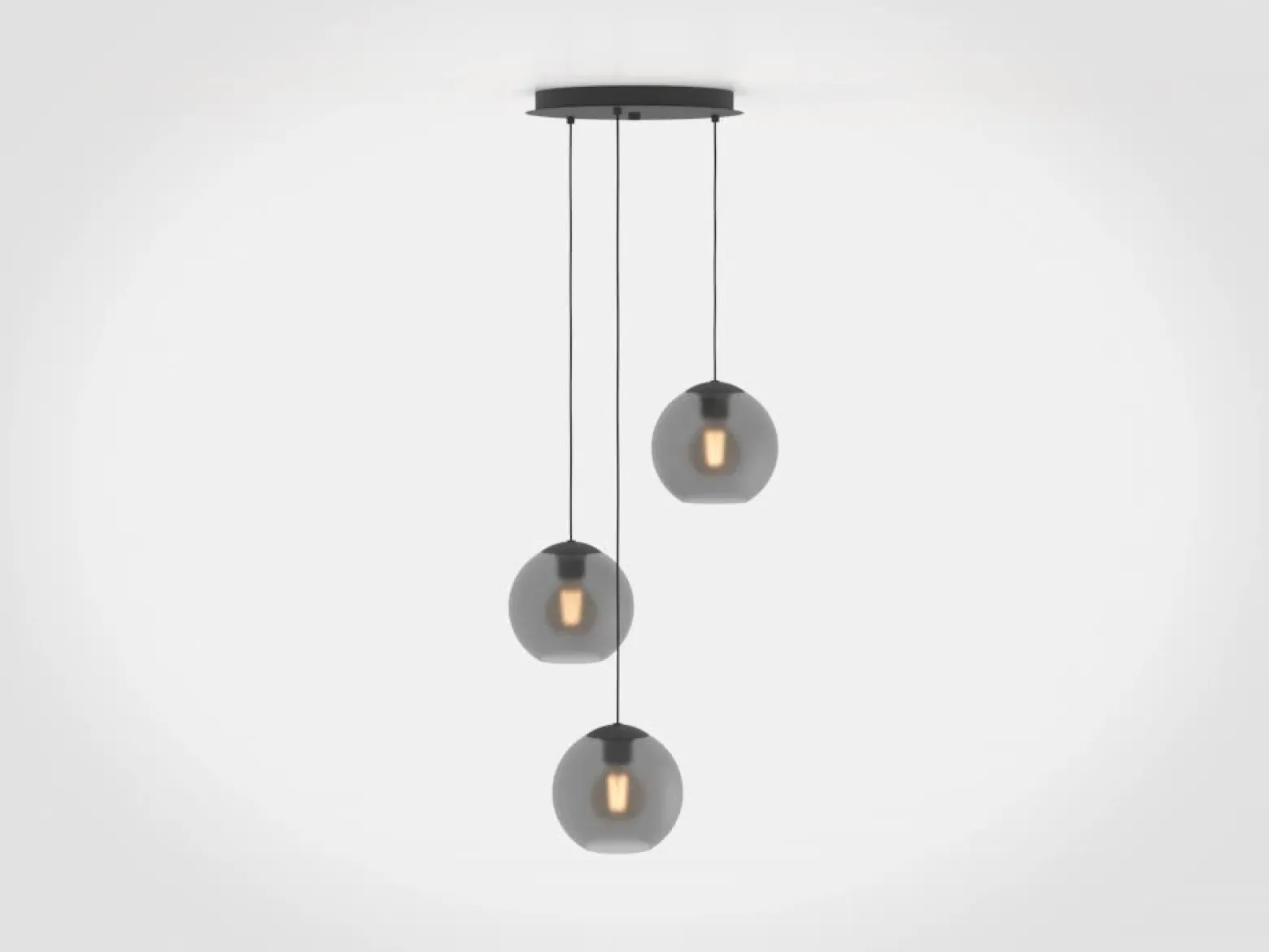 Lámpara colgante Stars of Light Arangona, gris, Ø 46 cm, 3 luces