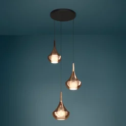 Lámpara colgante Stars of Light Almoster, cobre, Ø 55 cm, 3 luces