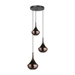 Lámpara colgante Stars of Light Almoster, cobre, Ø 55 cm, 3 luces