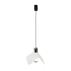 Lámpara colgante Stilnovo Triedo, blanca, longitud 29 cm, metal
