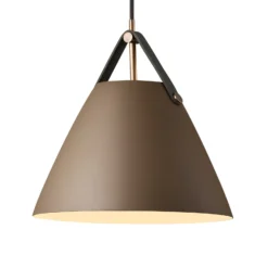 Lámpara colgante Strap con pantalla metálica beige, 27 cm