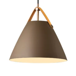 Lámpara colgante Strap con pantalla metálica beige, 27 cm