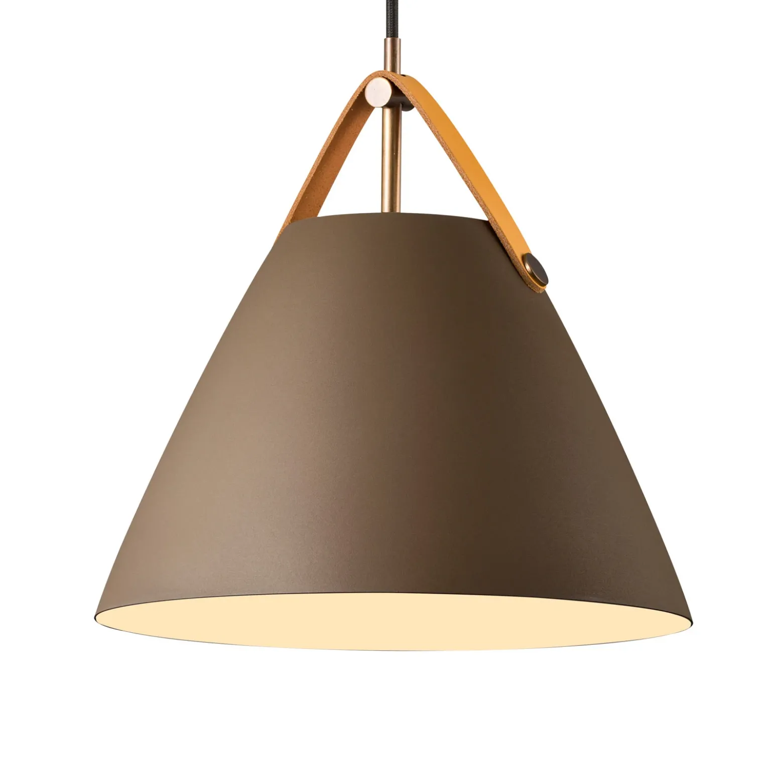 Lámpara colgante Strap con pantalla metálica beige, 27 cm