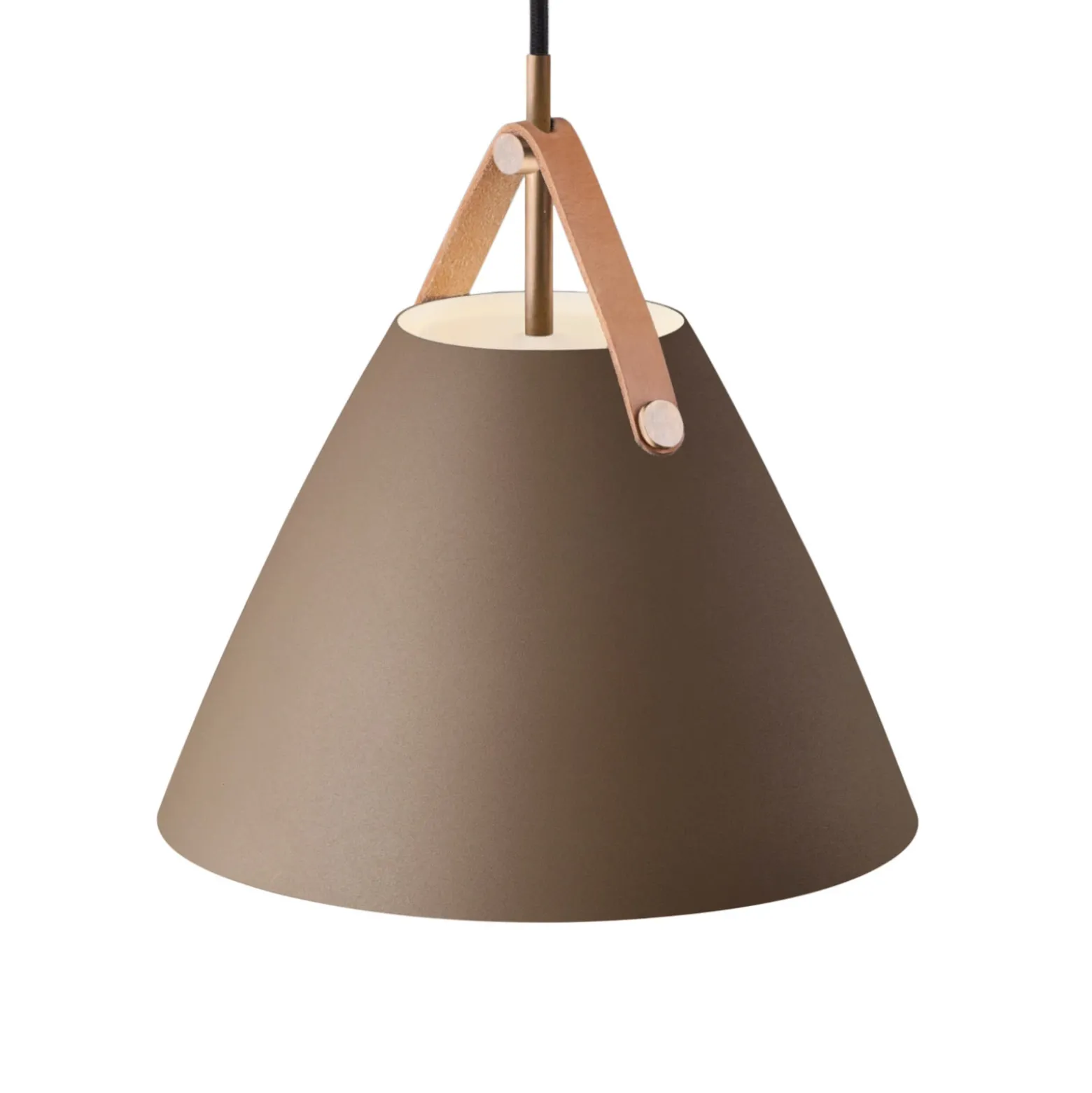 Lámpara colgante Strap con pantalla metálica beige, 27 cm