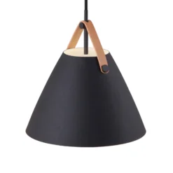 Lámpara colgante Strap en negro, Ø 27 cm