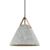 Lámpara colgante Strap, gris claro, Ø 36 cm, metal/cuero