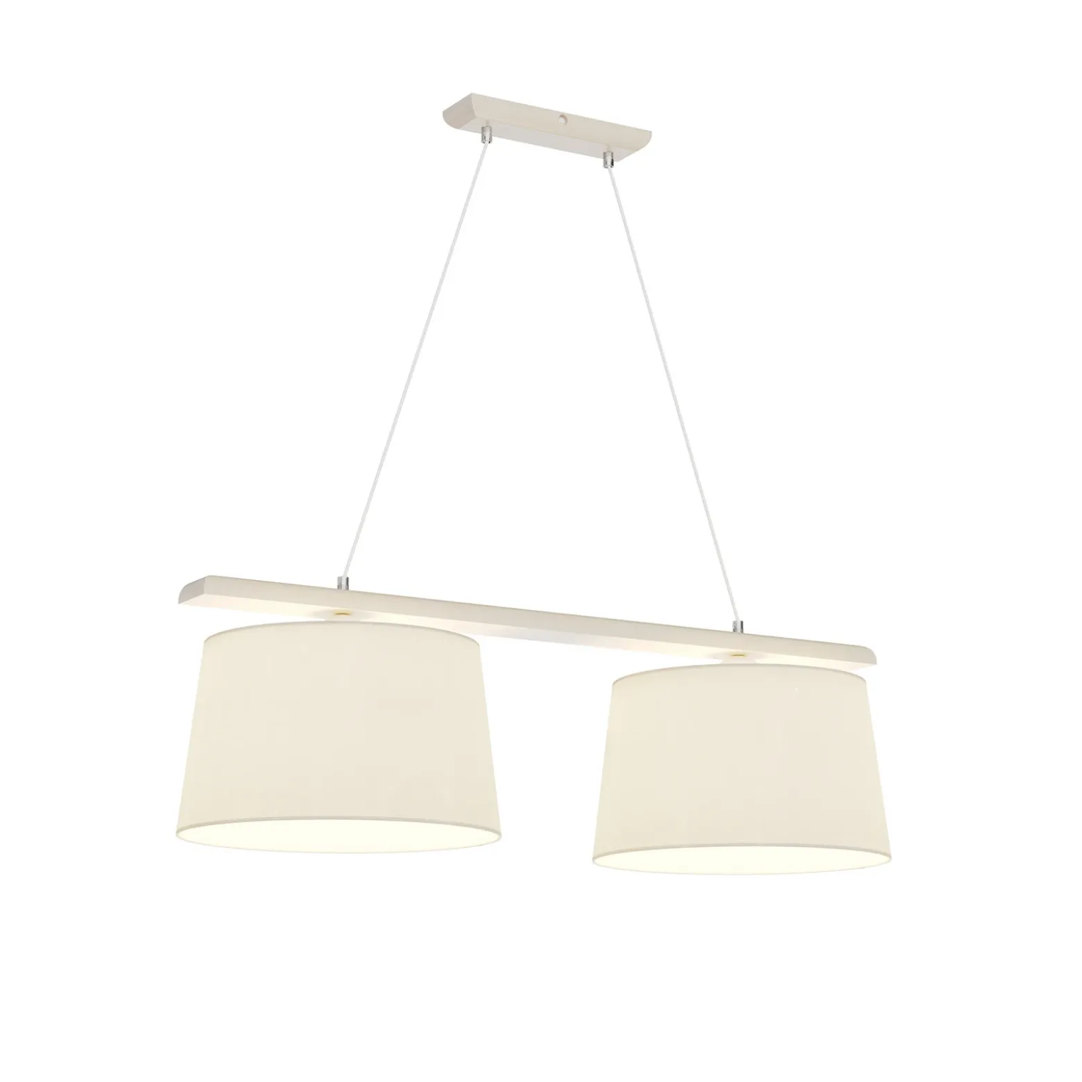 Lámpara colgante Suecia, blanco antiguo/blanco, textil, madera, 2 luces