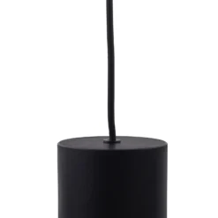 Lámpara colgante Svante de Lindby, 1 luz, negra, cristal, Ø 10 cm