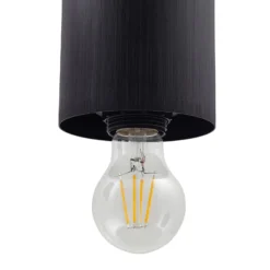 Lámpara colgante Svante de Lindby, 1 luz, negra, cristal, Ø 10 cm
