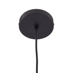 Lámpara colgante Svante de Lindby, 1 luz, negra, cristal, Ø 10 cm